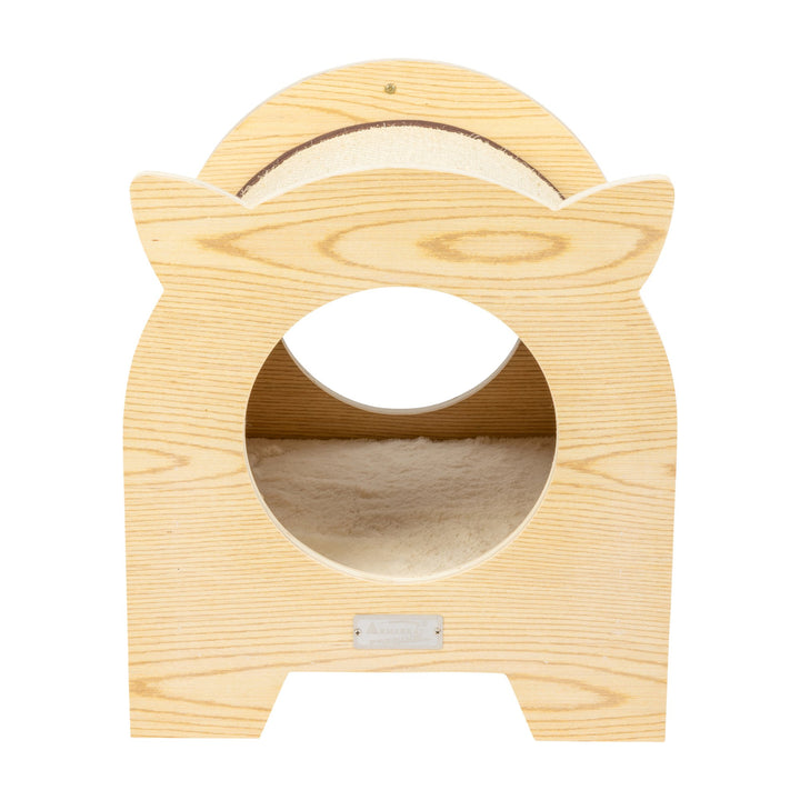 Armarkat S1203 Wood Cat Hideaway Natural Color with Soft Pad 15x15 Inches Image 4