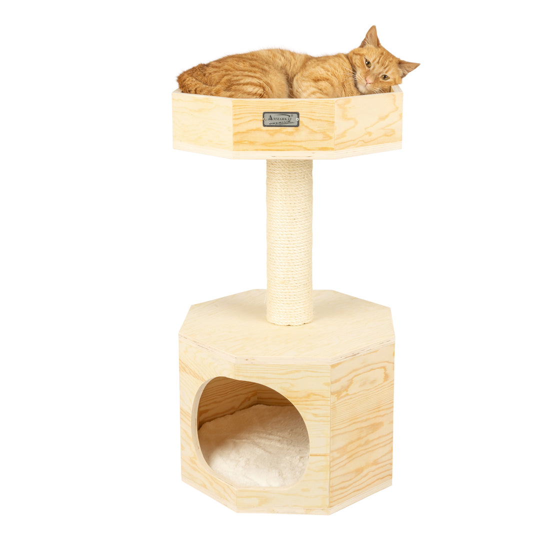 Armarkat Premium Scots Pine 29-Inch Cat Tree with Perch and Condo Image 4