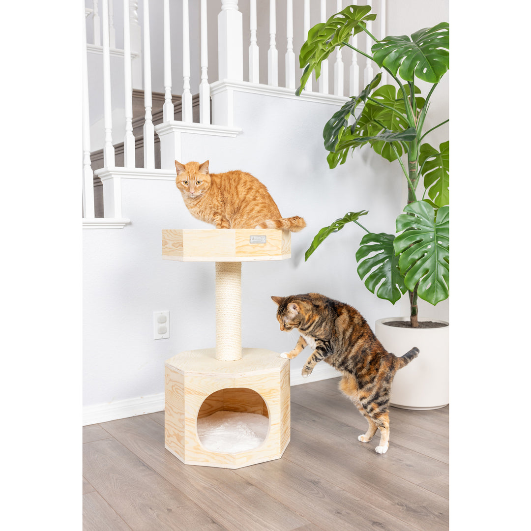 Armarkat Premium Scots Pine 29-Inch Cat Tree with Perch and Condo Image 7