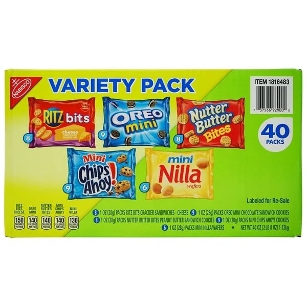 Nabisco Cookies and Crackers Variety Pack 1 Ounce (Pack of 40) Image 1