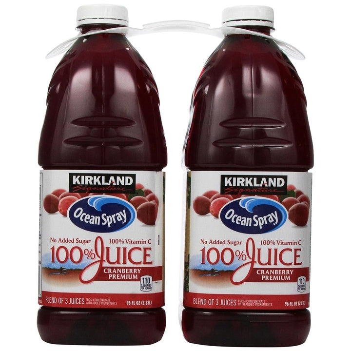 Kirkland Signature Ocean Spray Cranberry Premium 100% Juice 96 fl oz 2-count Image 1