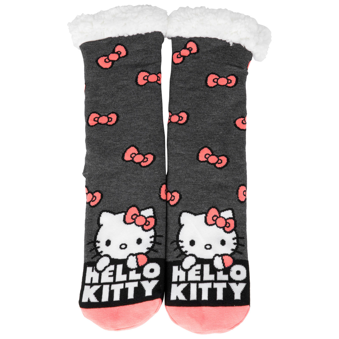 Hello Kitty Bow Pattern Womens Fuzzy Socks Image 4