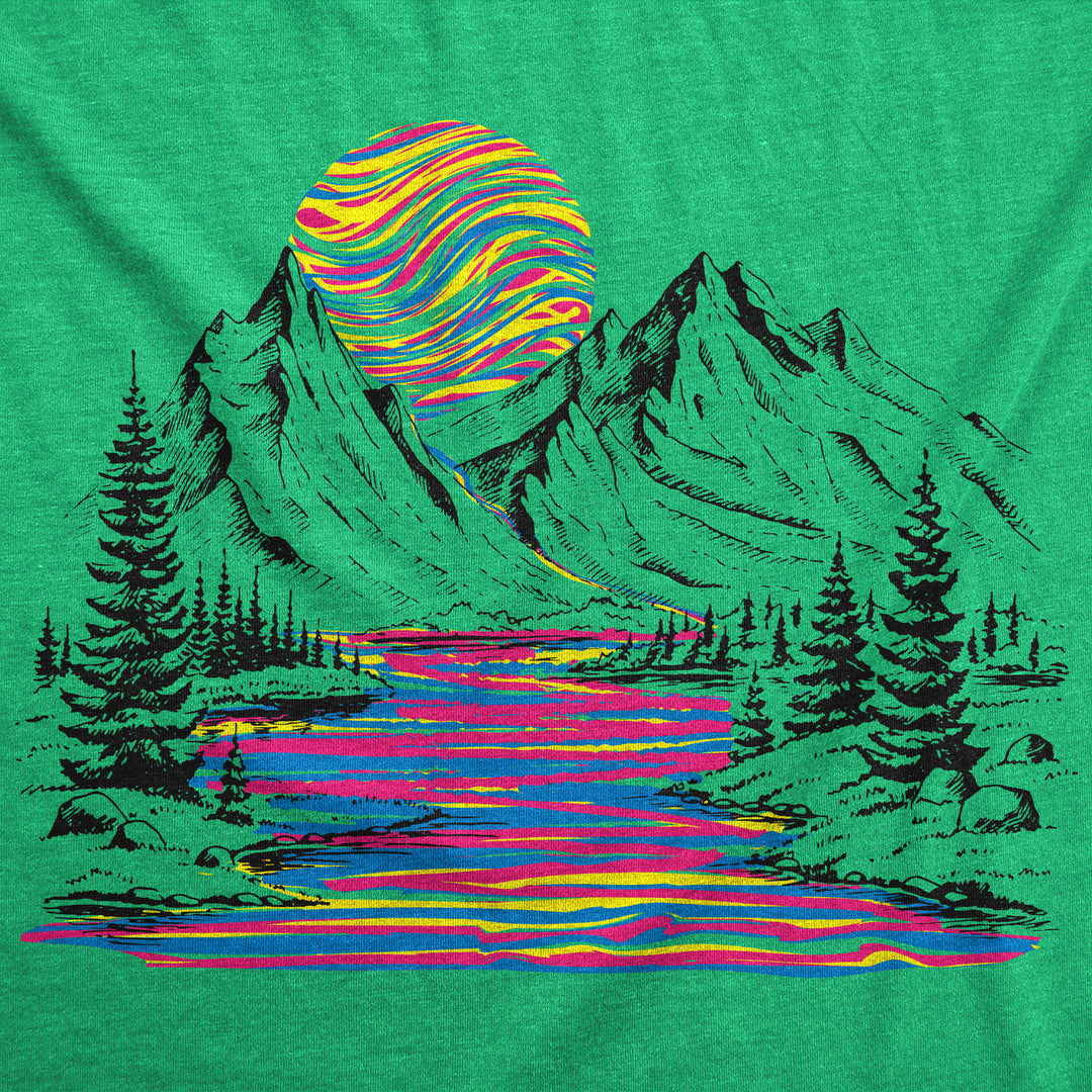 Mens Funny T Shirts Rainbow River Cool Nature Graphic Tee For Men Image 2