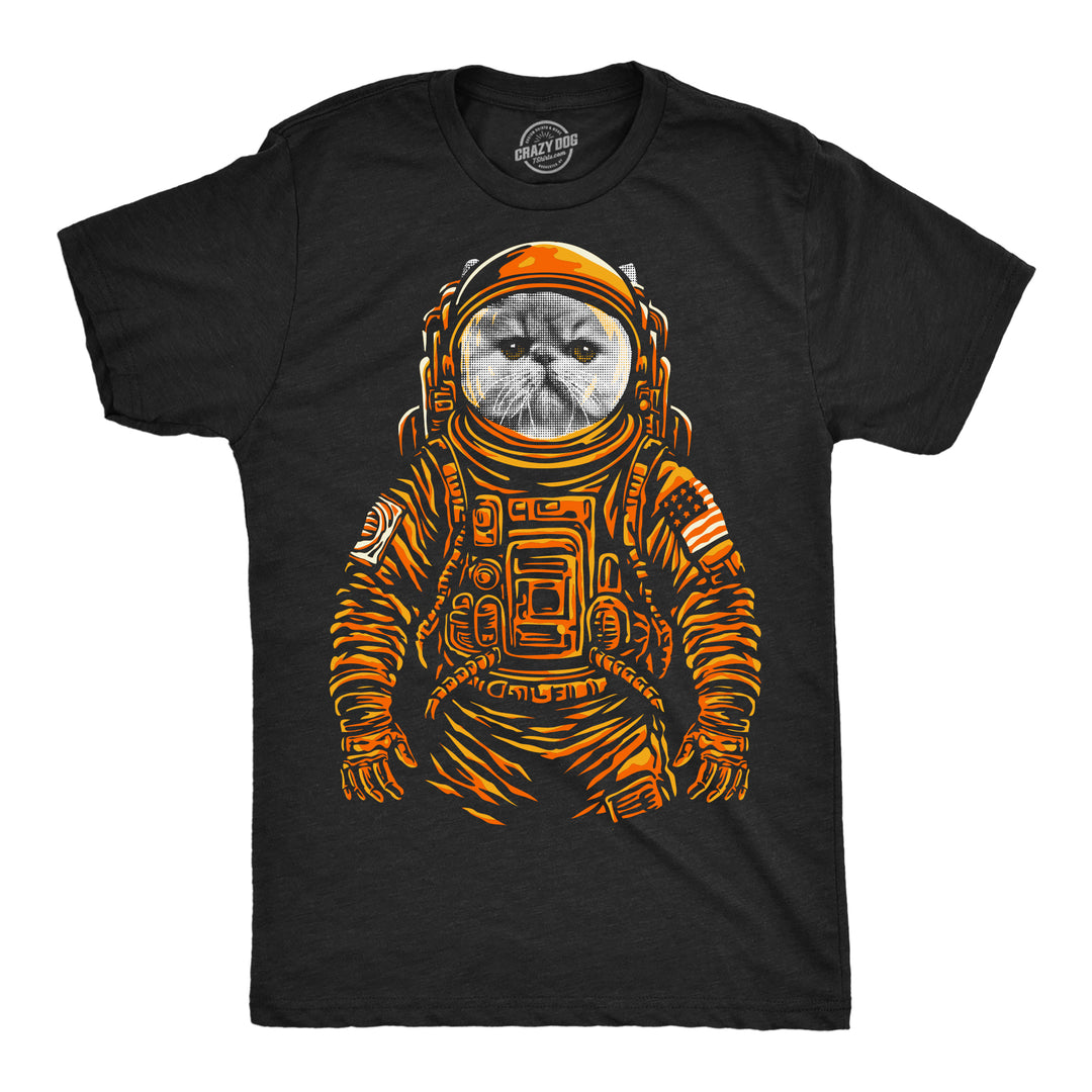 Mens Funny T Shirts Space Kitty Cool Astronaut Kitten Graphic Tee For Men Image 1