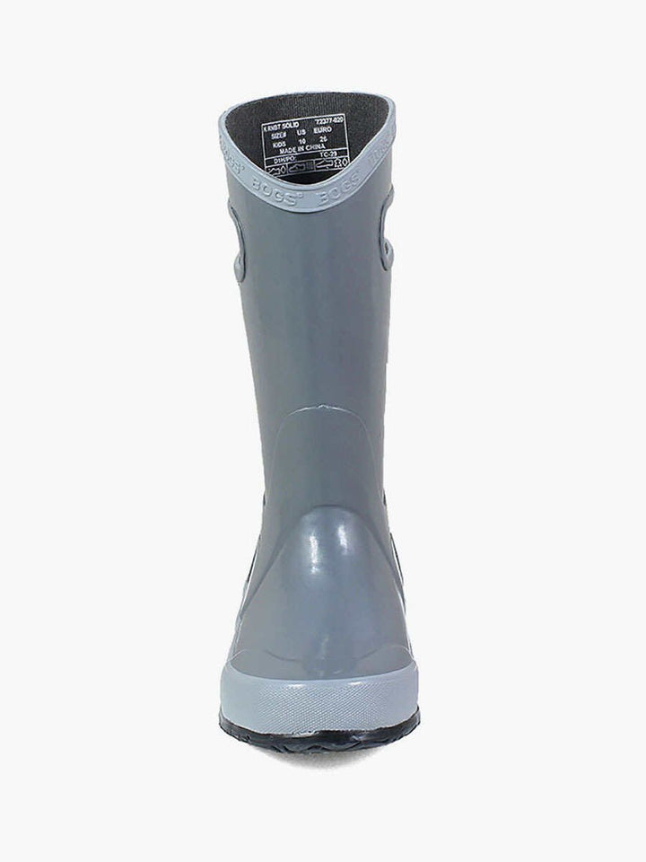 BOGS Kids Rain Boots Slip On Solid Grey 9 Inch Waterproof 72377-020 Image 3