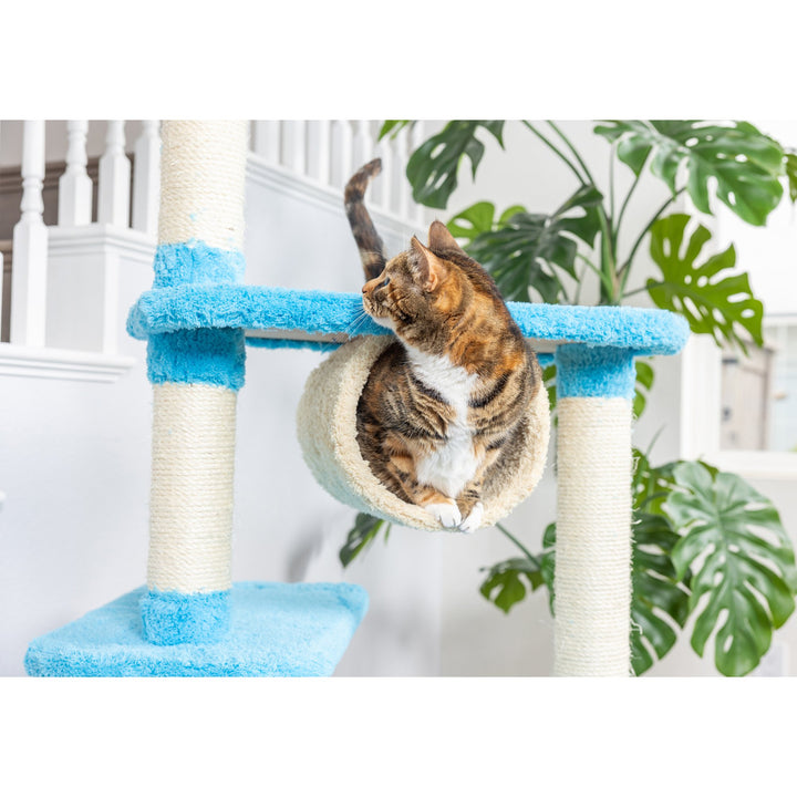 Armarkat Cat ClimberReal Wood Cat Junggle Tree SkyblueJackson Galaxy Approved Image 6