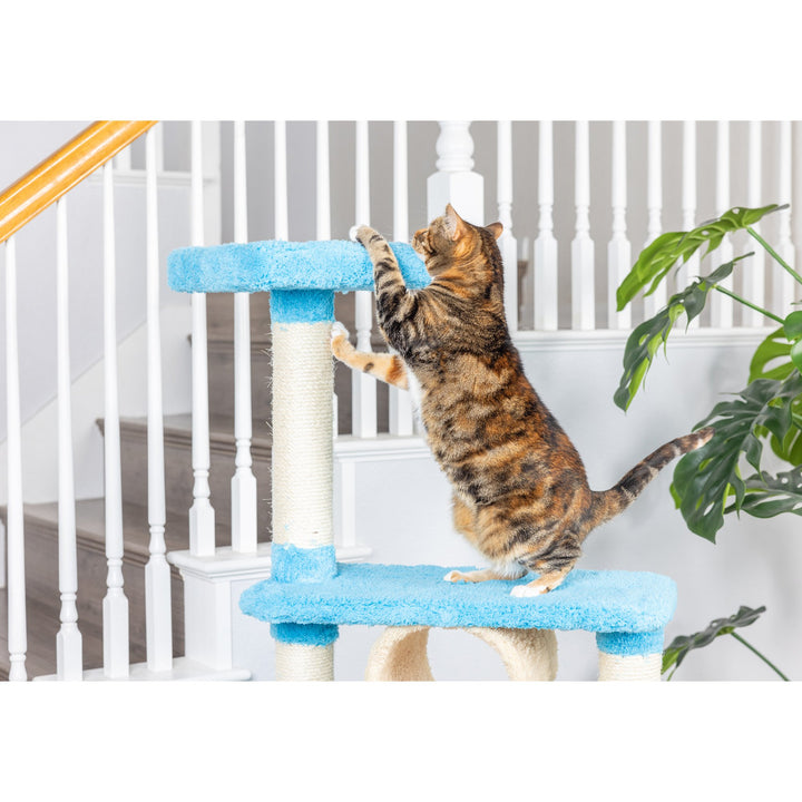 Armarkat Cat ClimberReal Wood Cat Junggle Tree SkyblueJackson Galaxy Approved Image 7