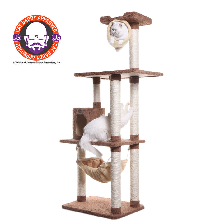 Armarkat Real Wood 70" Cat tree With Scratch postsHammock for Cats Image 1
