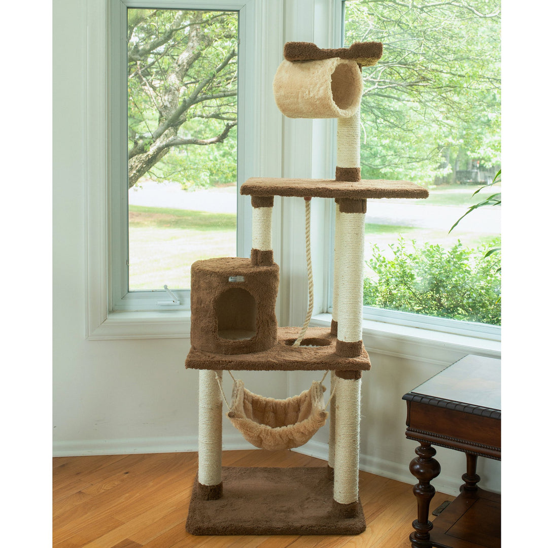 Armarkat Real Wood 70" Cat tree With Scratch postsHammock for Cats Image 2