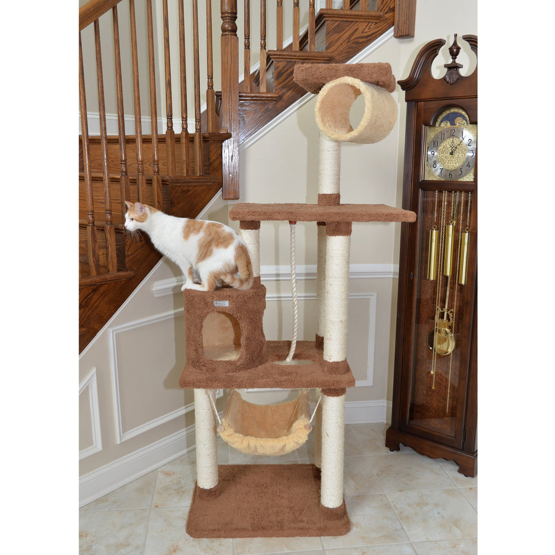 Armarkat Real Wood 70" Cat tree With Scratch postsHammock for Cats Image 7