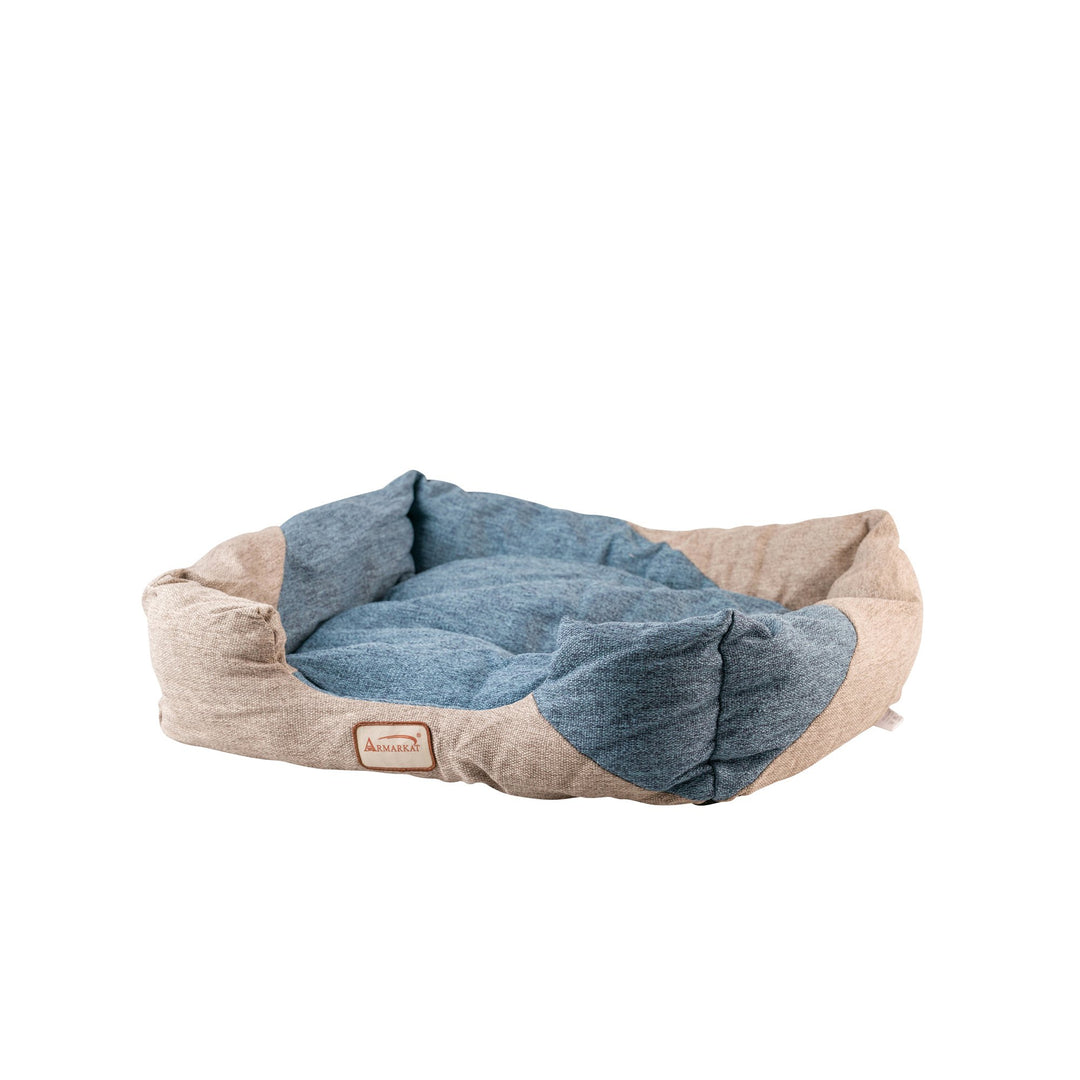 Armarkat Cat Bed Model C47Navy blue and beige Image 1