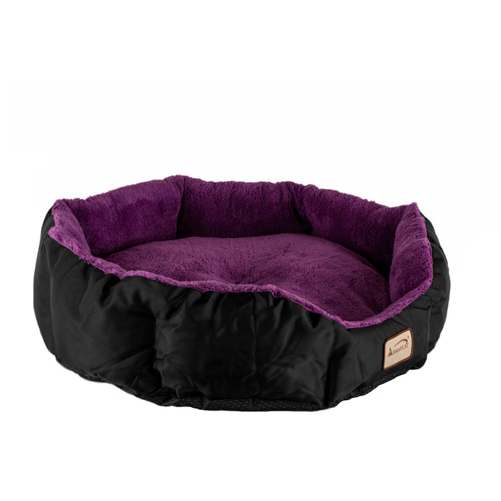 Armarkat Large Cat Bed Purple Black Mulberry Velvet Foam Bolstered C101 23.5" Image 3