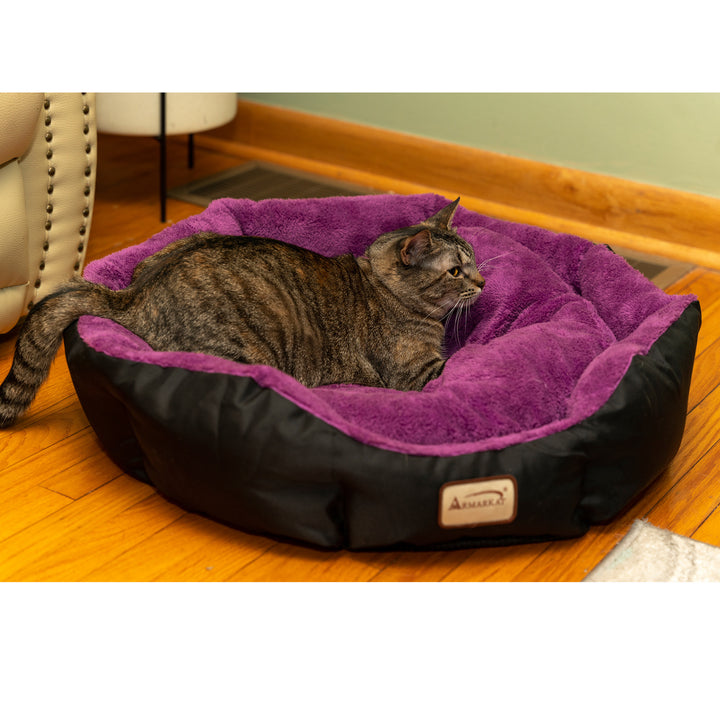 Armarkat Large Soft Cat Bed in Purple and Black C101 Image 6