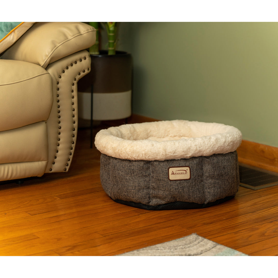 Armarkat Cozy Cat Bed in Beige and Gray C105 Image 6