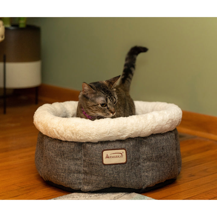 Armarkat Cozy Cat Bed in Beige and Gray C105 Image 7