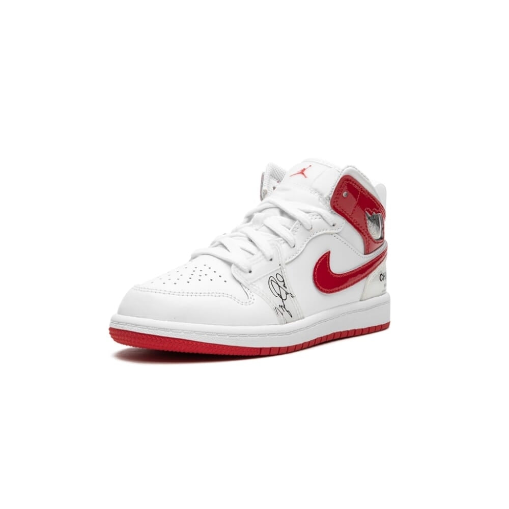 Nike Jordan 1 Mid SS White/University Red DR6495-116 Pre-School Image 4