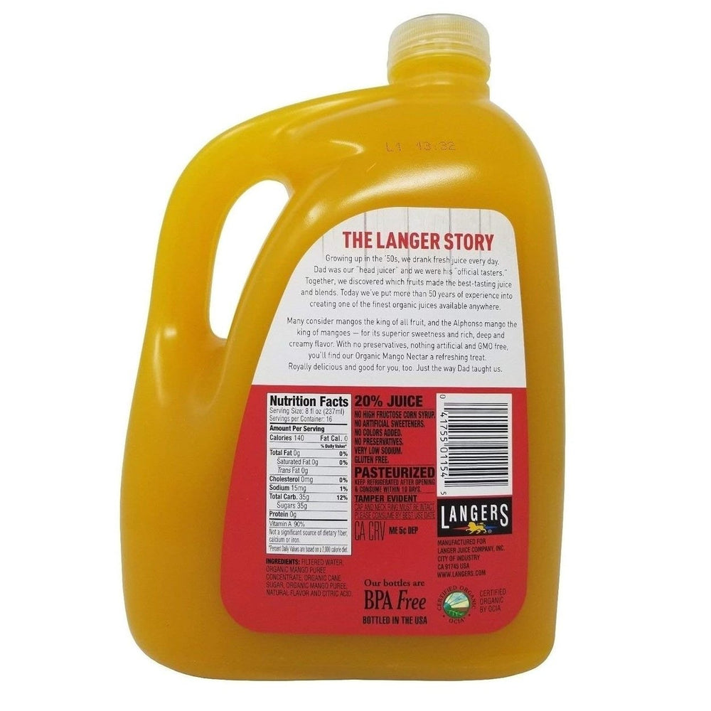 Langers Organic Mango Nectar Juice 128 Fluid Ounce Image 2