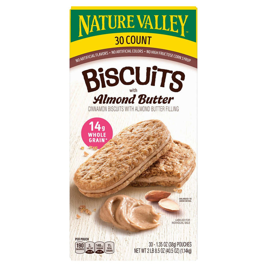 Nature Valley Biscuits with Almond Butter 1.35 Ounce (30 Count) Image 1