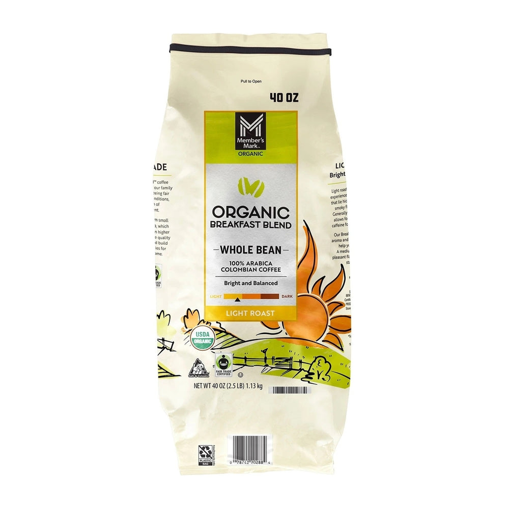 Members Mark Organic Breakfast CoffeeWhole Bean (40 Ounce) Image 2