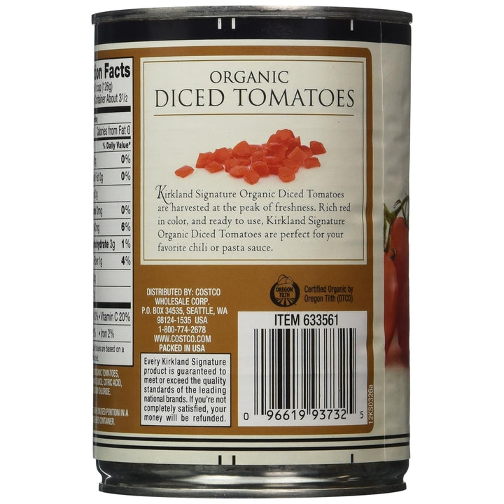 Kirkland Signature Organic Diced Tomatoes 14.5 Ounce (Pack of 8) Image 3