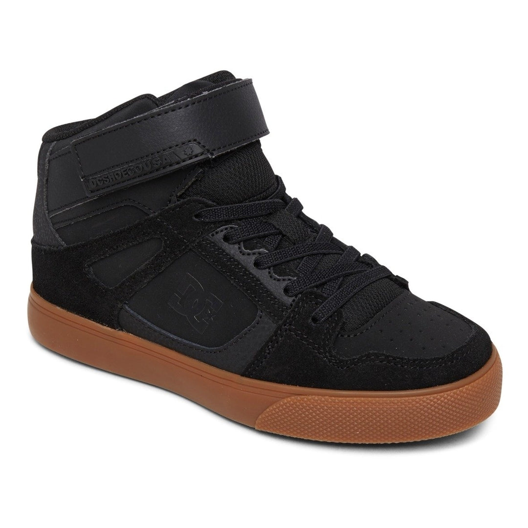 DC Shoes Unisex Kids Pure High Elastic Lace High-Top Shoes Black/Gum - ADBS300324-BGM BLACK/GUM Image 2