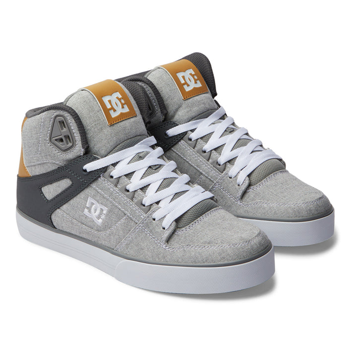 DC Shoes Mens Pure High-Top Shoes Grey/Grey/White - ADYS400043-XSSW GREY/GREY/WHITE Image 2