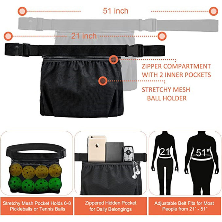 Tennis Ball Holder Waist Bag Sweat Resistant Ball Bag Versatile Sports Accessories Image 3