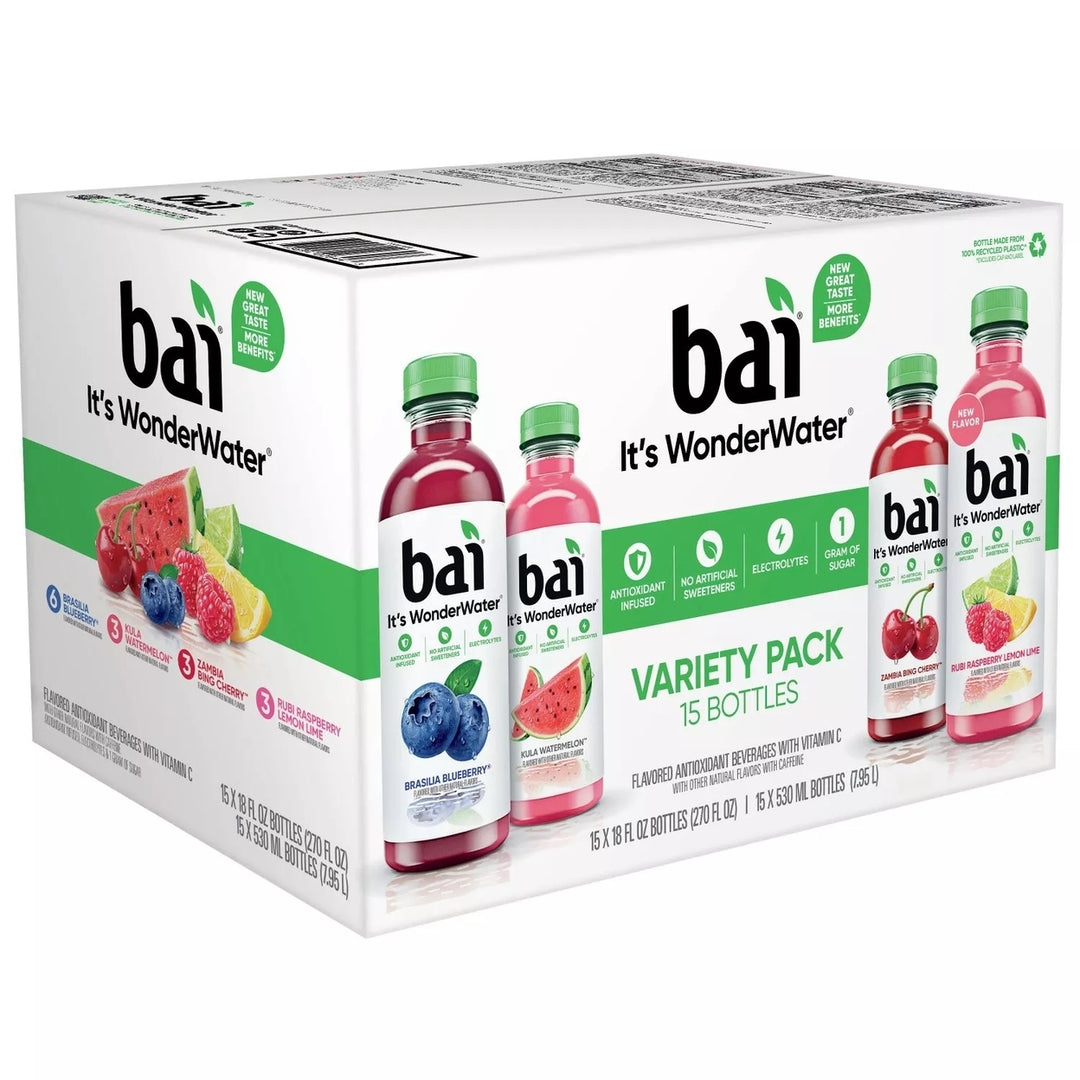 Bai WonderWater Variety Pack 18 Fluid Ounce (Pack of 15) Image 2