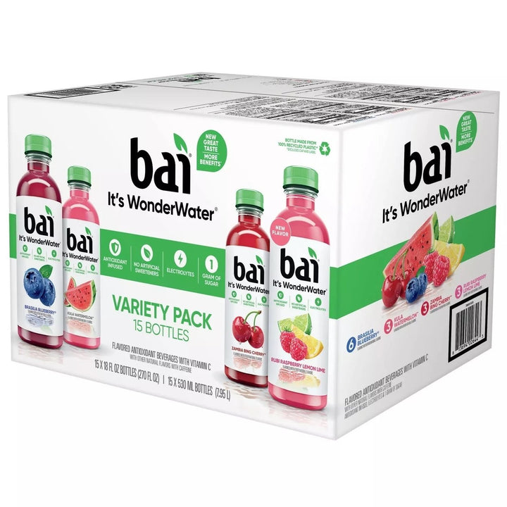 Bai WonderWater Variety Pack 18 Fluid Ounce (Pack of 15) Image 3