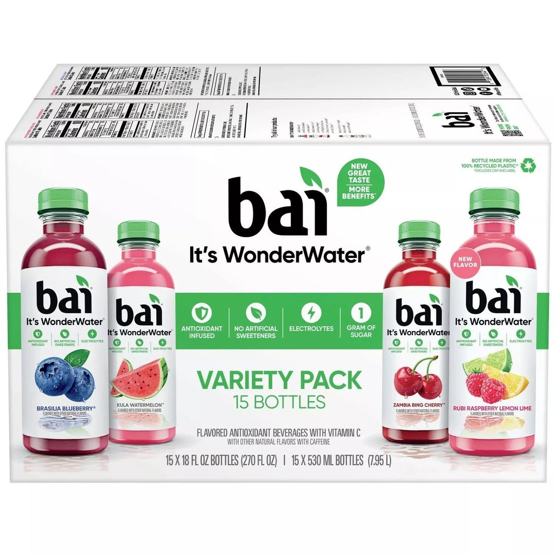 Bai WonderWater Variety Pack 18 Fluid Ounce (Pack of 15) Image 4