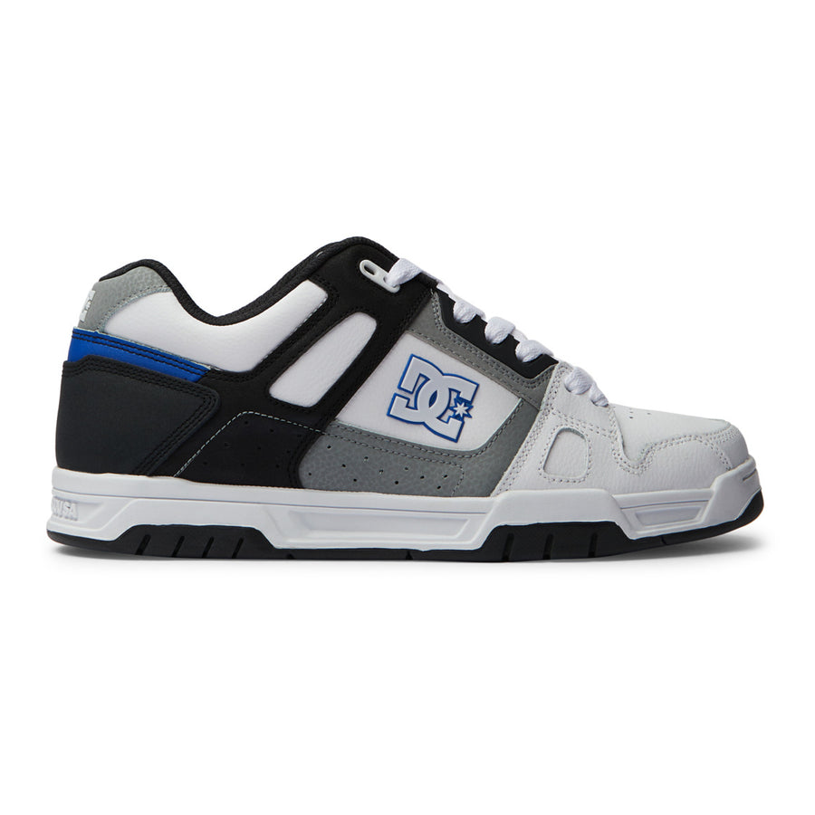 DC Shoes Mens Stag Shoes White/Grey/Blue - 320188-HYB WHITE/GREY/BLUE Image 1