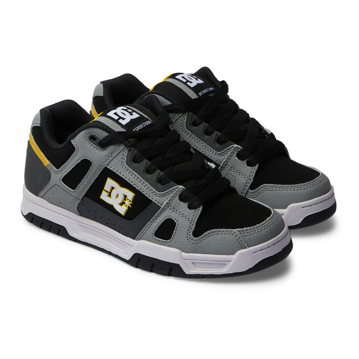 DC Shoes Mens Stag Shoes Grey/Yellow - 320188-GY1 GREY/YELLOW Image 2