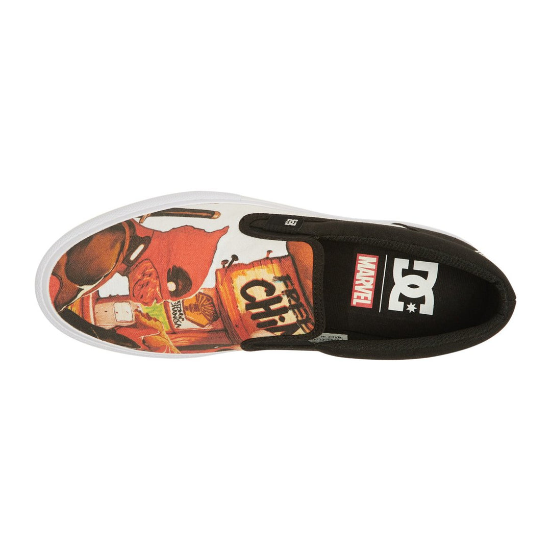 DC Shoes Mens Deadpool Manual Slip-On Shoes Black/White Print - ADYS300749-BWP BLACK/WHITE PRINT Image 4