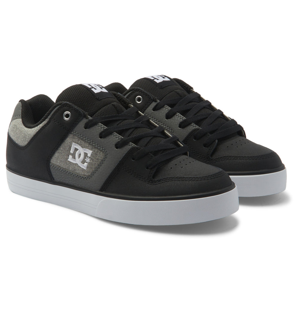 DC Shoes Mens Pure Shoes Black/White/Armor - 300660-KWA BLACK/WHITE/ARMOR Image 2