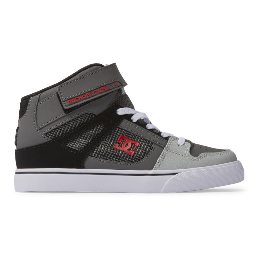 DC Shoes Unisex Kids Pure High Elastic Lace High-Top Shoes Shady Red/Heather Grey - ADBS300324-RH0 RED/HEATHER GREY Image 1