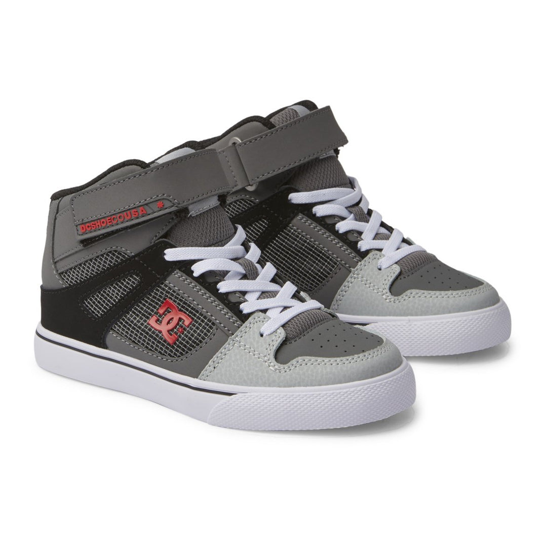 DC Shoes Unisex Kids Pure High Elastic Lace High-Top Shoes Shady Red/Heather Grey - ADBS300324-RH0 RED/HEATHER GREY Image 2