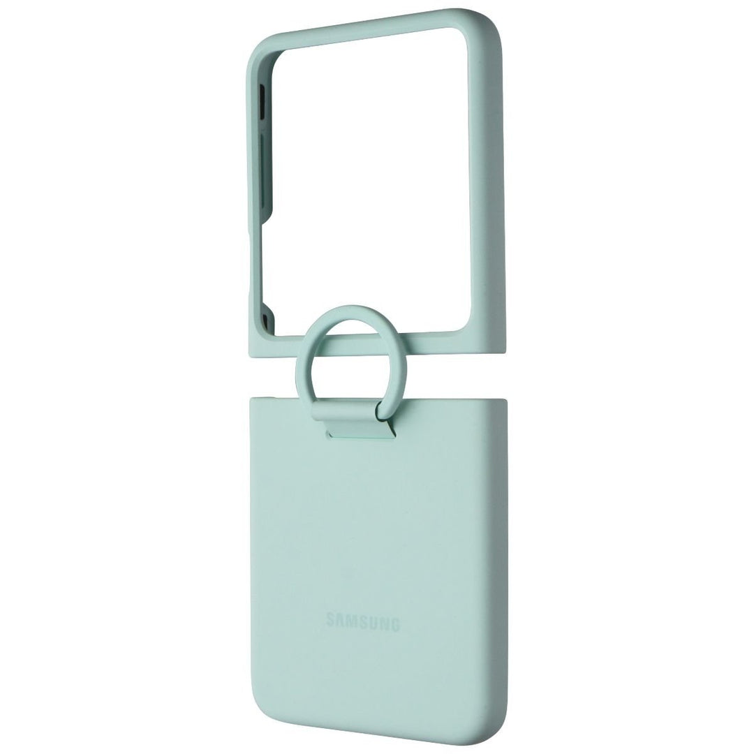 SAMSUNG Official Silicone Cover Case with Ring for Galaxy Z Flip5 - Ocean Green Image 1