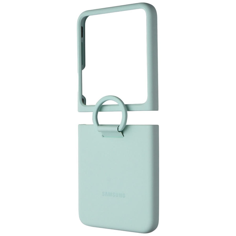 SAMSUNG Official Silicone Cover Case with Ring for Galaxy Z Flip5 - Ocean Green Image 1