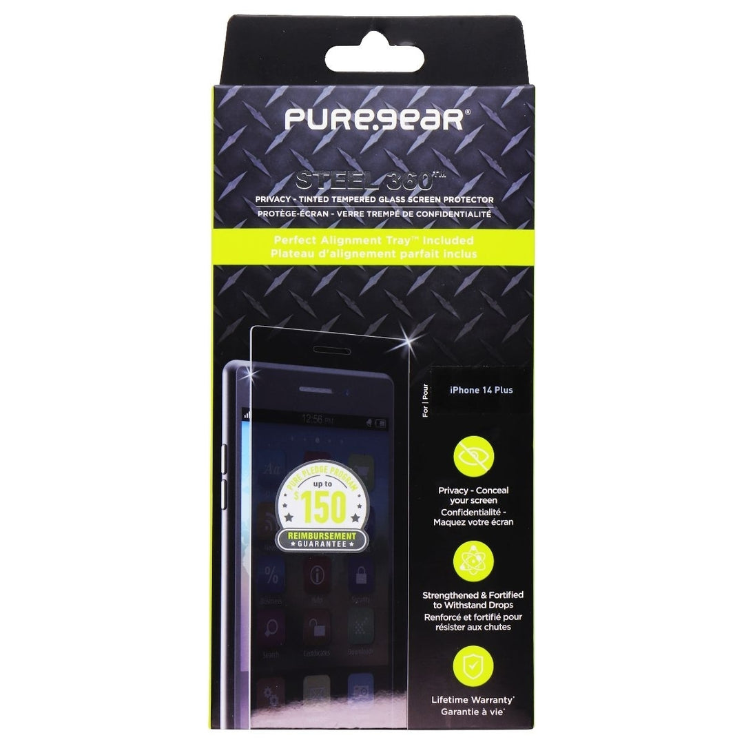 PureGear Steel 360 Privacy Glass Protector for Apple iPhone 14 Plus Image 1