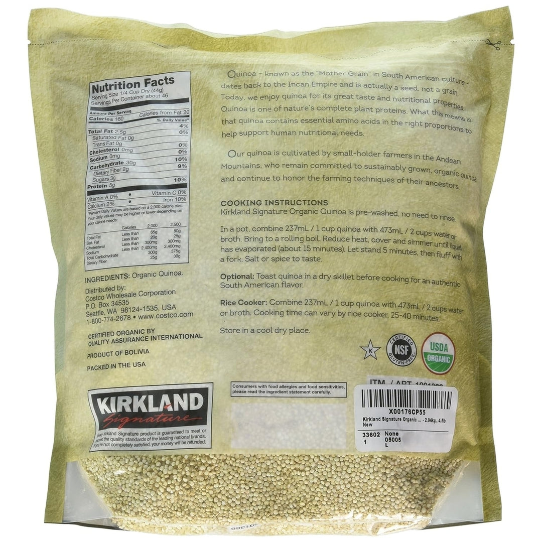 Kirkland Signature Organic Quinoa 4.5 Pounds Image 2