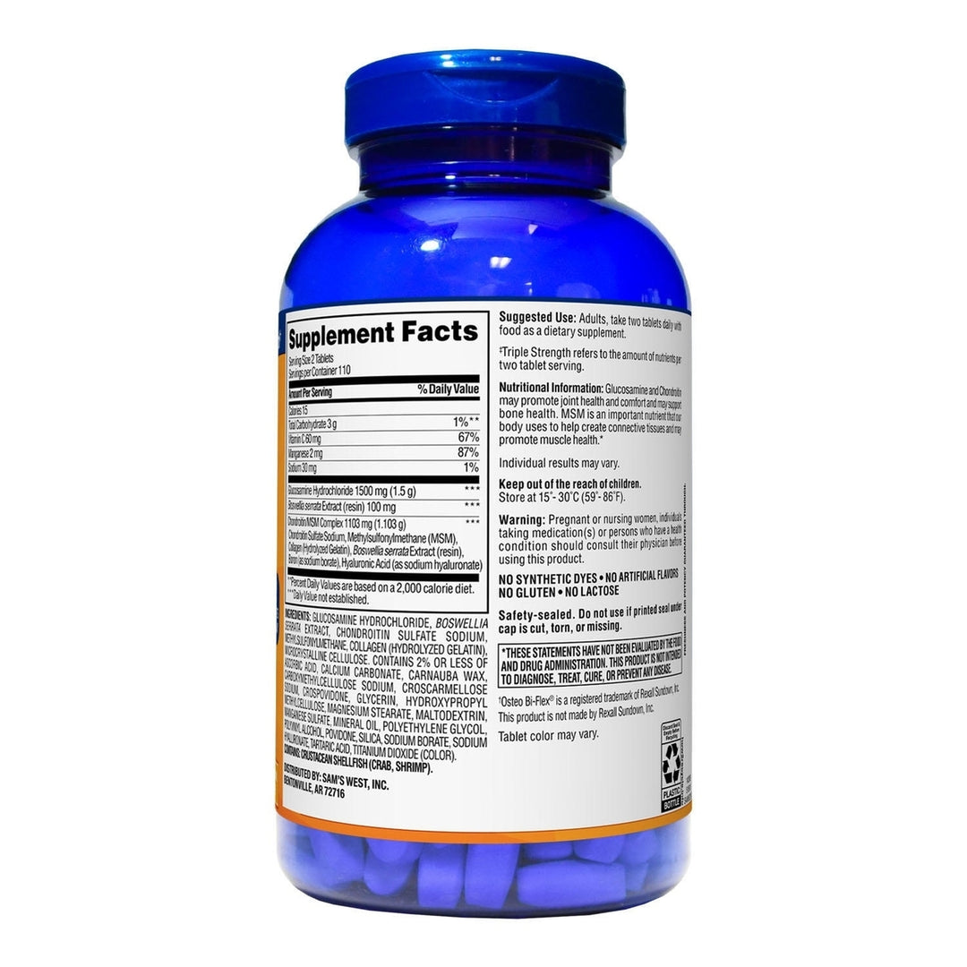 Members Mark Triple Strength Glucosamine Chondroitin MSM (220 Count) Image 3