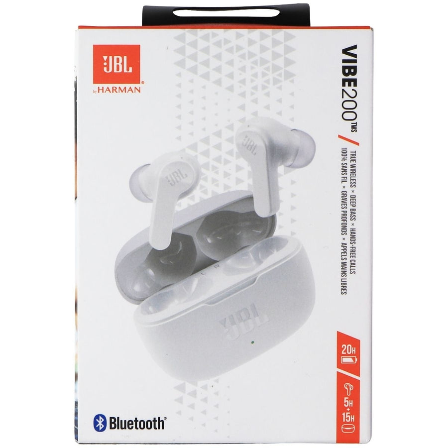 JBL Vibe 200TWS True Wireless Bluetooth Earbuds - White Image 1