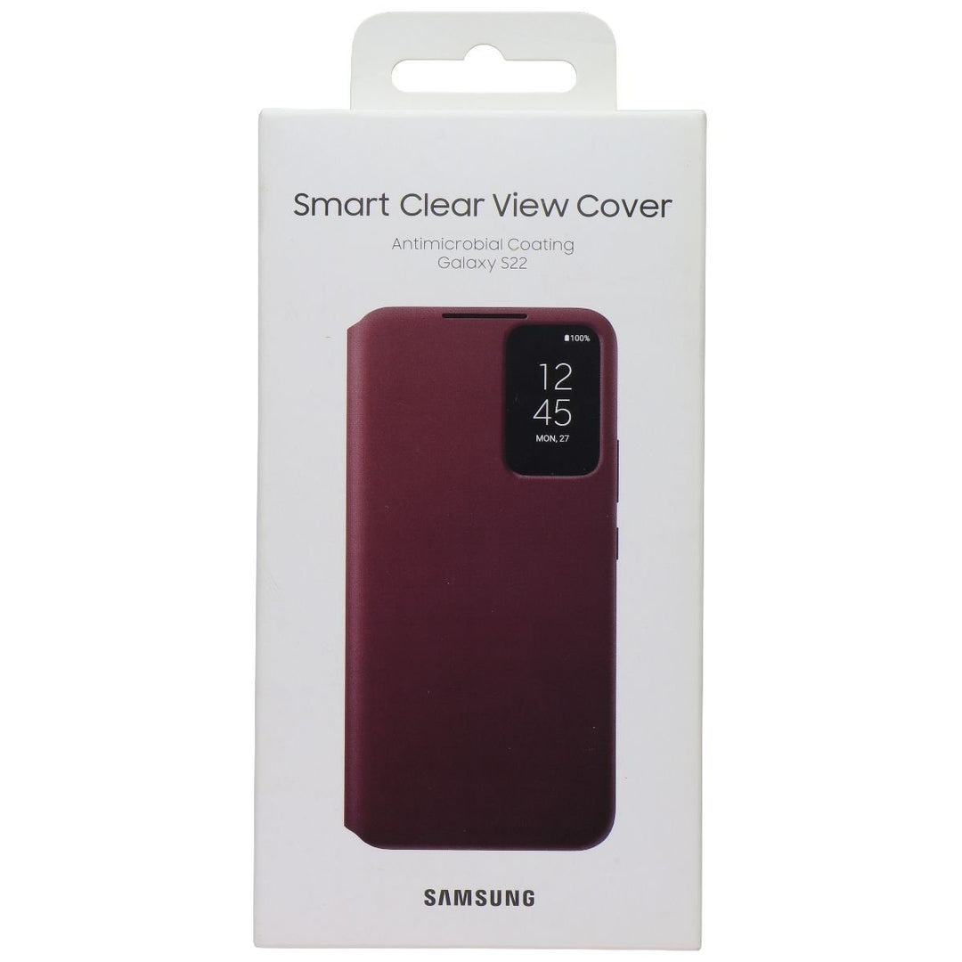 Samsung Official Smart Clear View Cover for Samsung Galaxy S22 - Burgundy Image 1