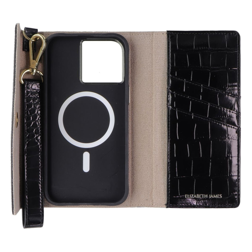 Elizabeth James Wristlet Folio for MagSafe for iPhone 15 Pro Max - Black Croc Image 2