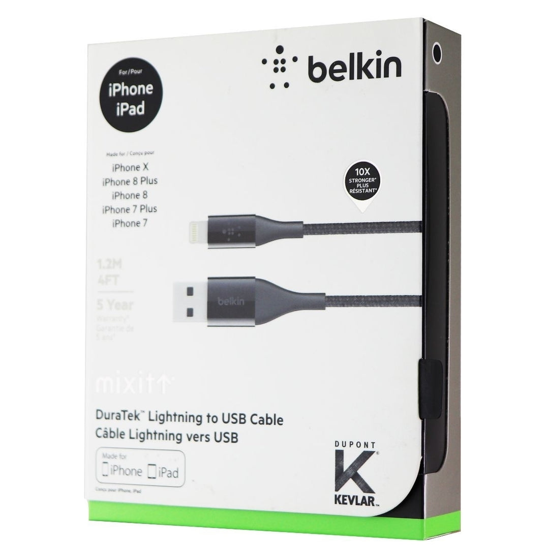 Belkin ( F8J207bt04 - BLK ) 4Ft Charge and Sync Cable for iPhones - Black Image 1