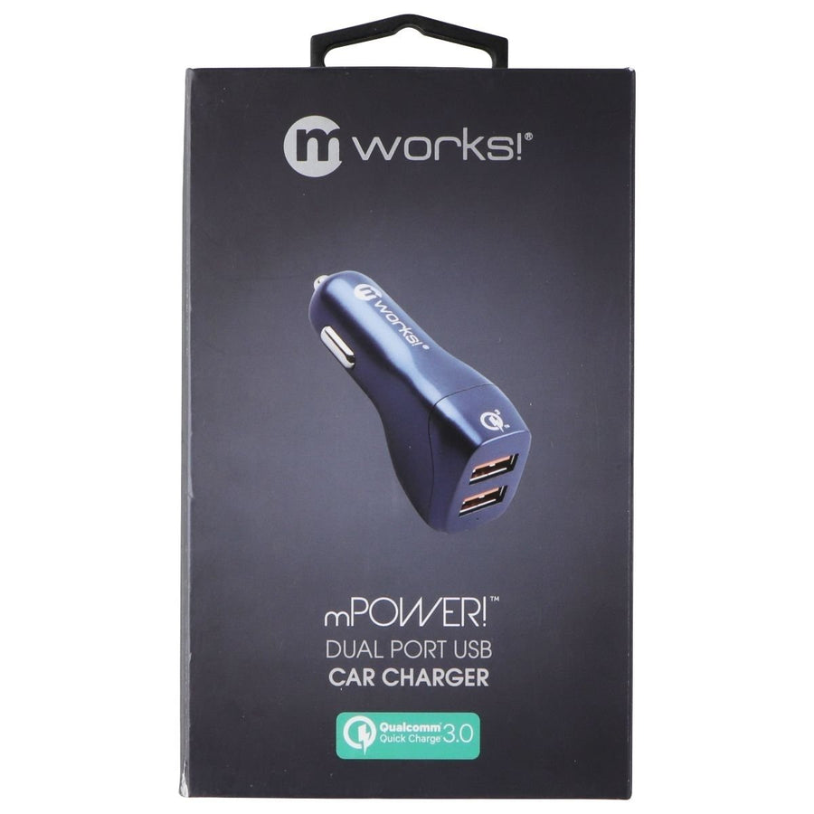 mWorks! mPOWER! QC 3.0 Dual Port USB Universal Car Charger - Gray Image 1