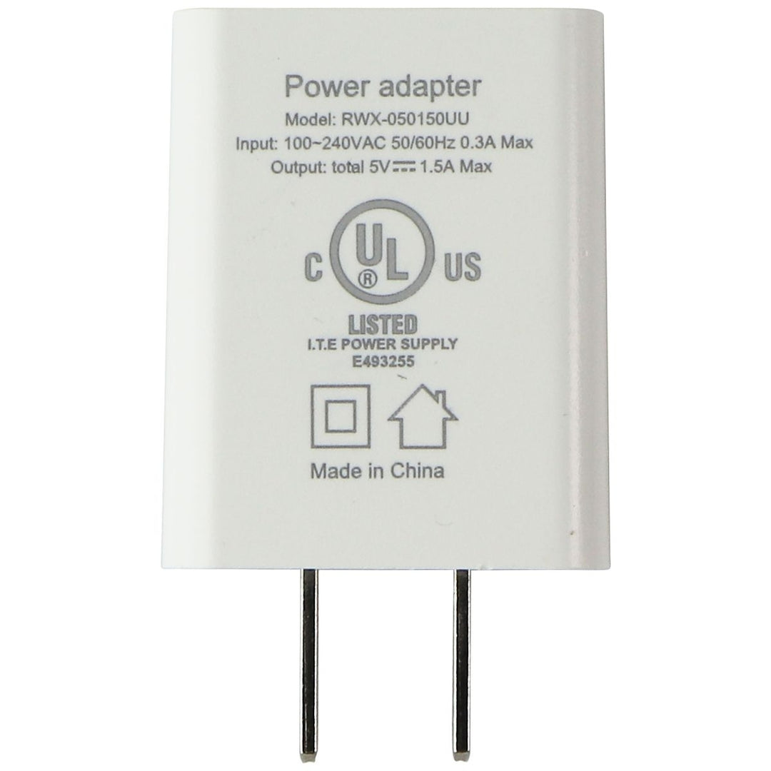 (5V/1.5A) Single USB Wall Charger Power Adapter - White (RWX-050150UU) Image 3