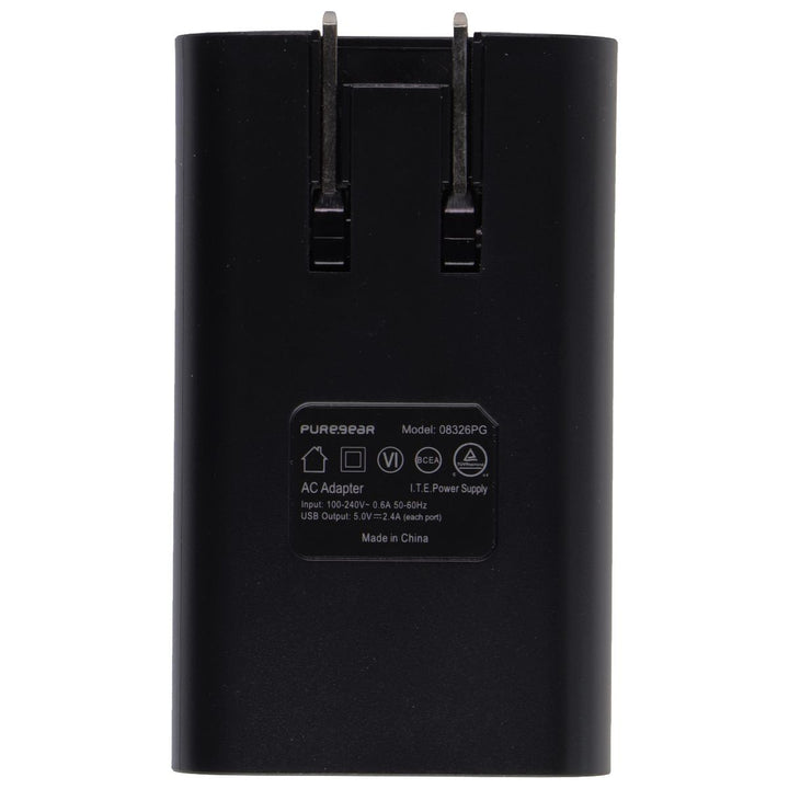 PureGear (24-Watt) Dual Port USB-A Wall charger - Black (62786PG) Image 2