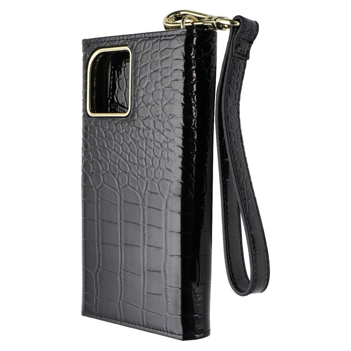 Elizabeth James Wristlet Folio for MagSafe for iPhone 15/14/13 - Black Croc Image 1