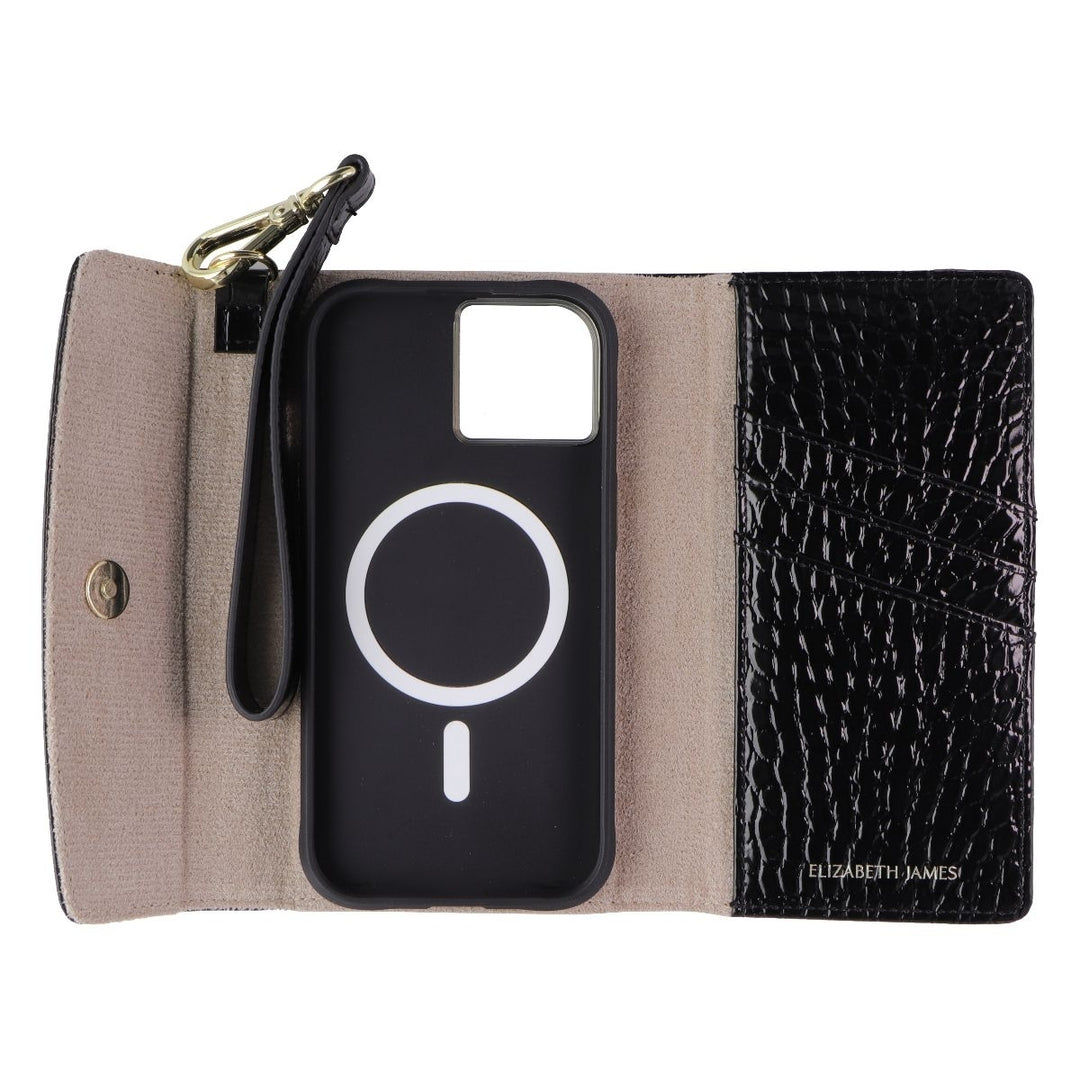 Elizabeth James Wristlet Folio for MagSafe for iPhone 15/14/13 - Black Croc Image 3